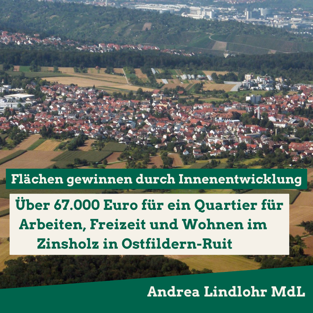 Land fördert Innenentwicklung in Ostfildern-Ruit mit über 67.000 Euro