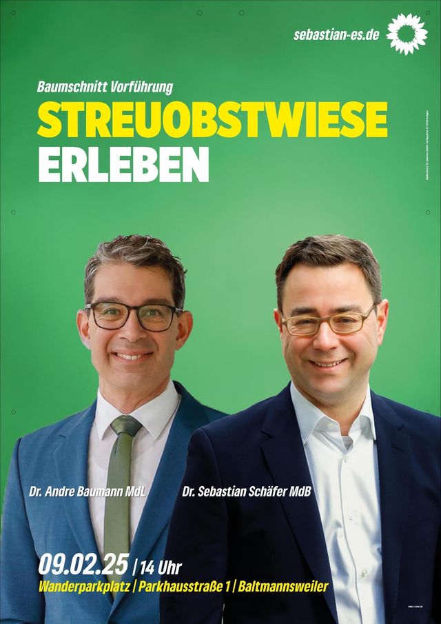 Baltmannsweiler - Streuobstwiese erleben mit Sebastian Schäfer MdB und André Baumann