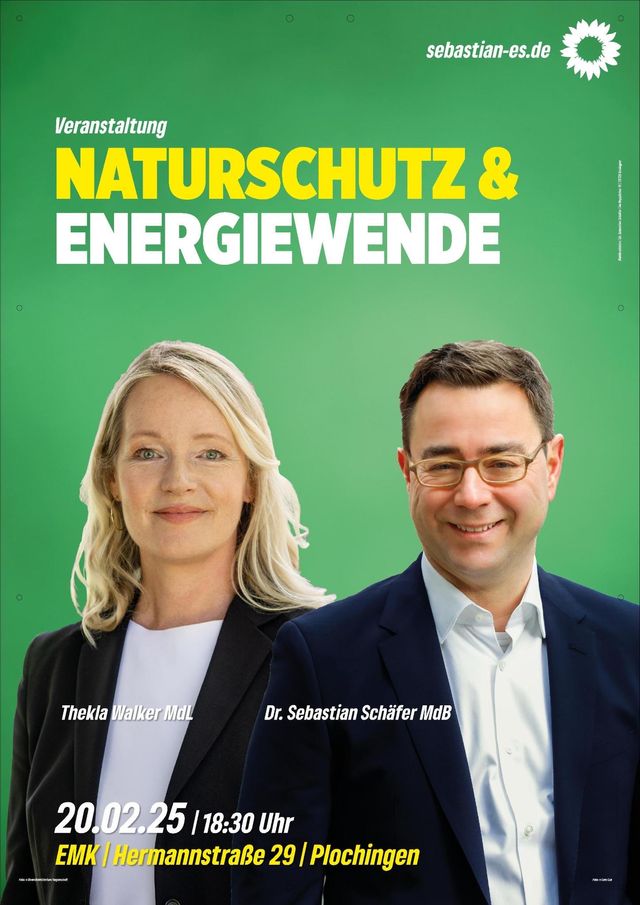 Plochingen - Umweltschutz und Energiewende mit Sebastian Schäfer MdB und Thekla Walker