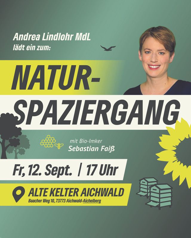 Naturspaziergang mit Andrea Lindlohr MdL
