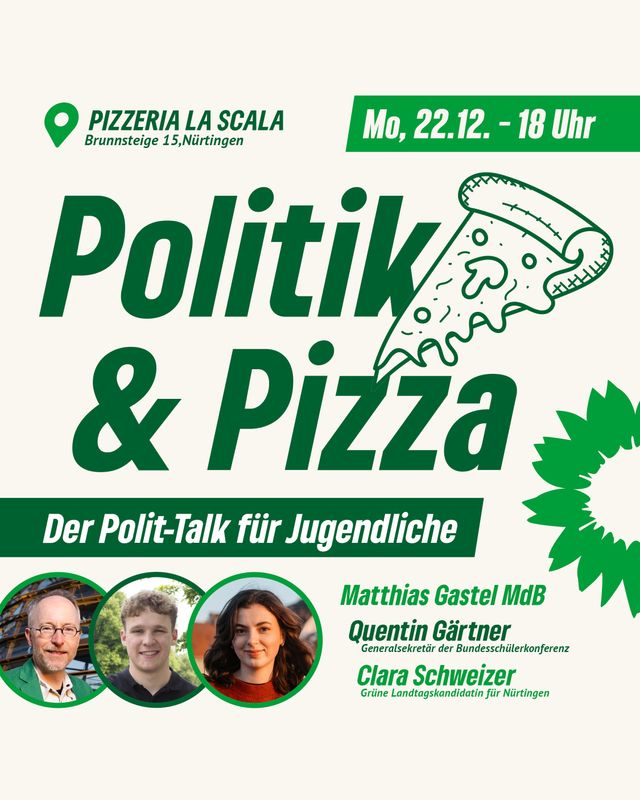 „Politik und Pizza" für junge Leute in Nürtingen