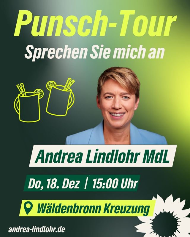 Punsch-Tour mit Andrea Lindlohr MdL