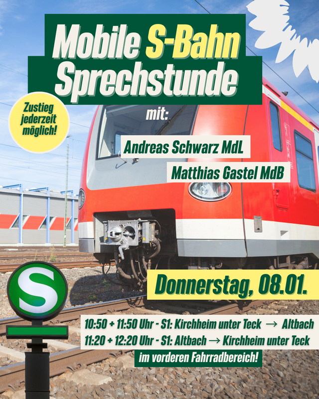 S-Bahn-Sprechstunde mit Andreas Schwarz MdL und Matthias Gastel MdB