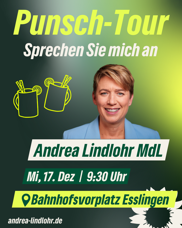 Punsch-Tour mit Andrea Lindlohr MdL