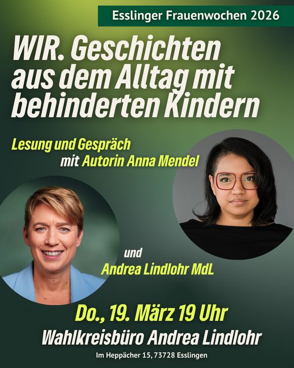 Lesung und Gespräch mit Anna Mendel und Andrea Lindlohr MdL
