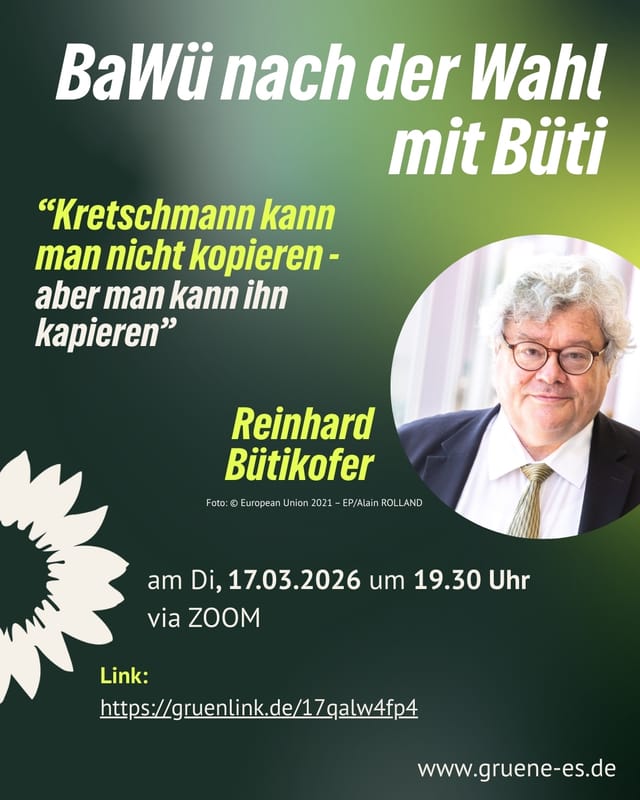 Baden-Württemberg nach der Wahl – im Gespräch mit Reinhard Bütikofer