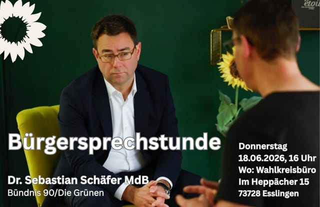 Sprechstunde mit Sebastian Schäfer MdB