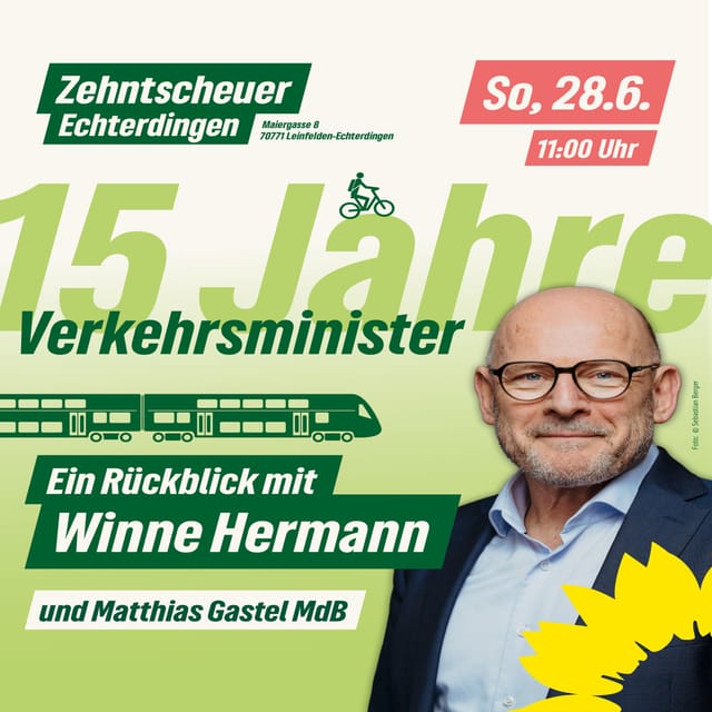 Verkehrspolitische Rück- und Einblicke mit Winne Hermann: 15 Jahre Verkehrsminister