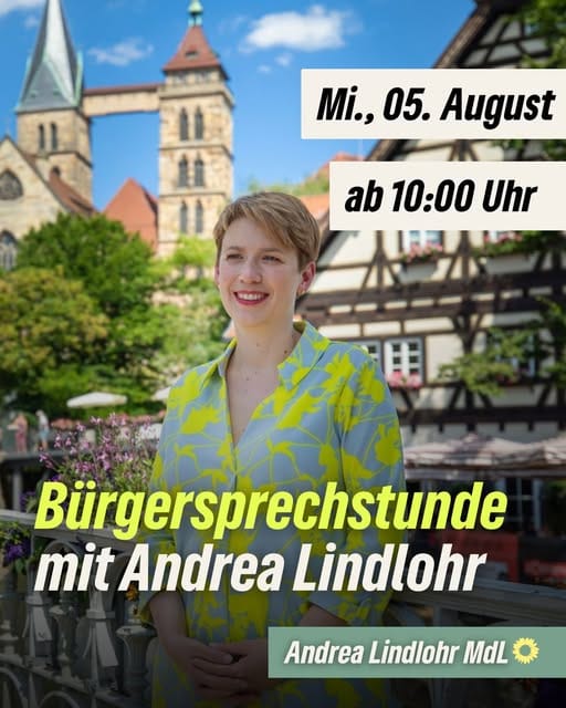 Bürgersprechstunde mit Andrea Lindlohr MdL