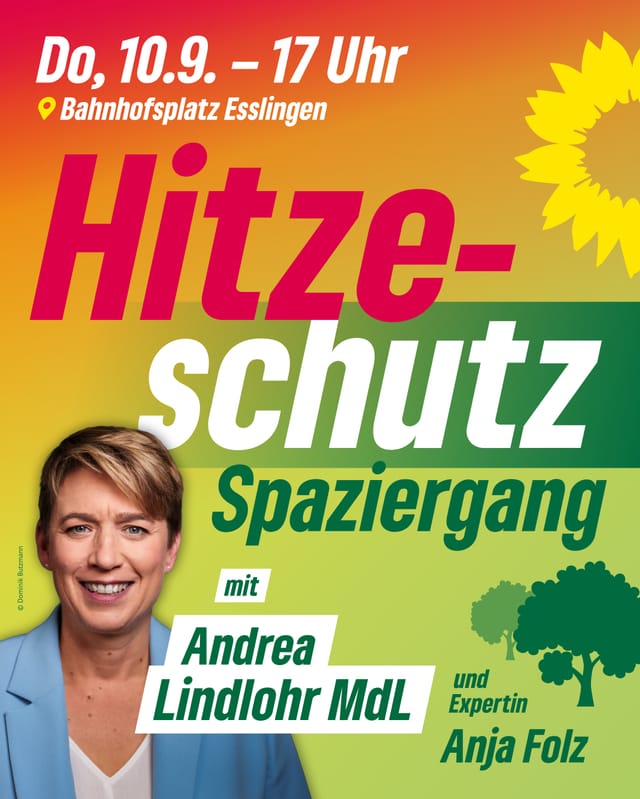 Hitzeschutz Spaziergang mit Andrea Lindlohr MdL