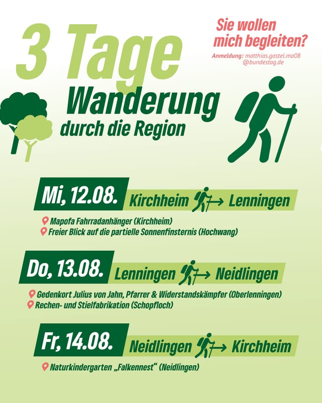 Matthias Gastel wandert durch den Wahlkreis