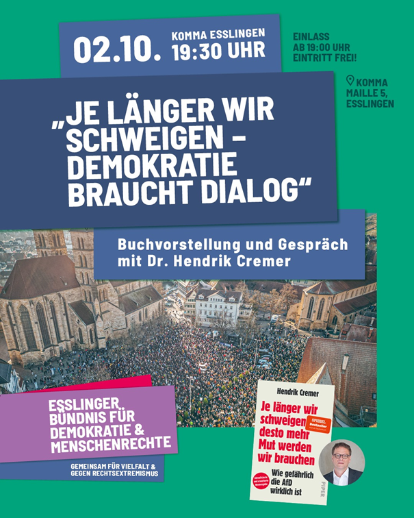Buchvorstellung: "Je länger wir schweigen - Demokratie braucht Dialog"